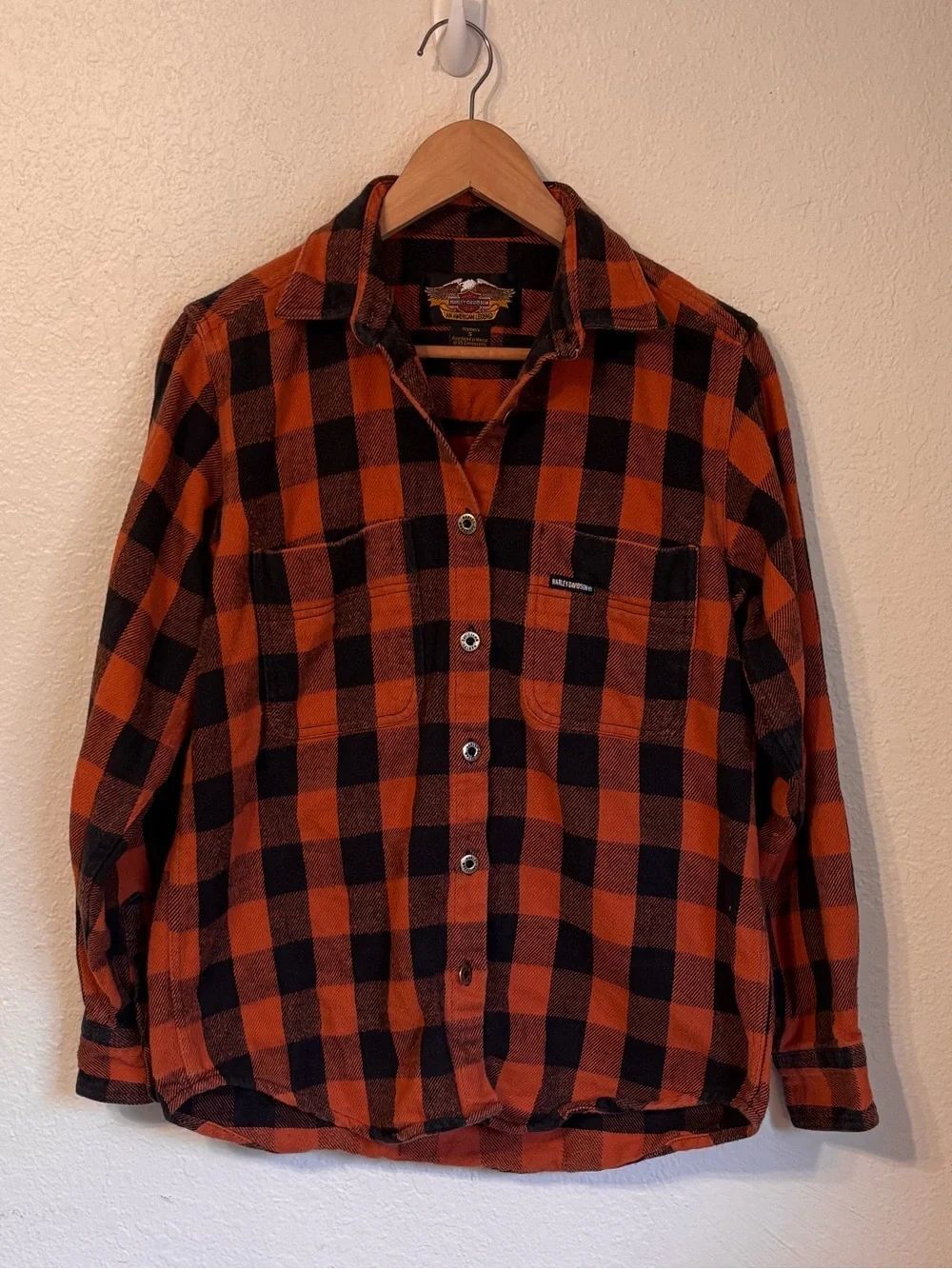 Harley-Davidson Gingham Flannel Button Down Shirt Small